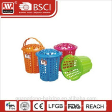 Plastic laundry basket with lid and handle(32L)